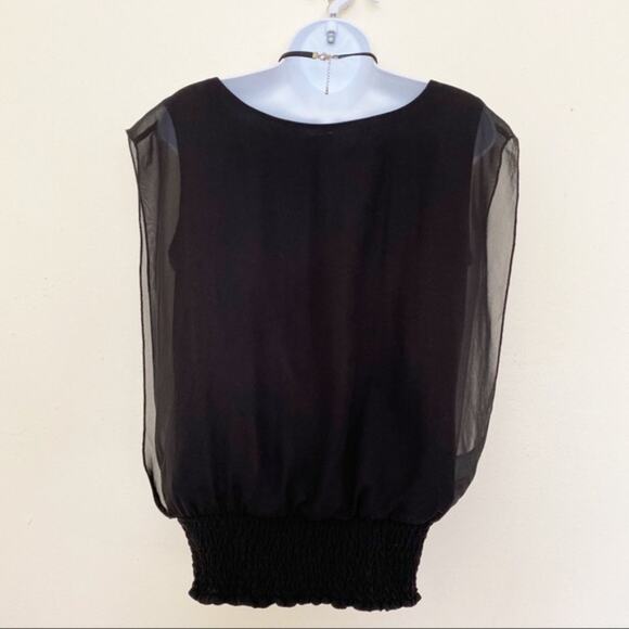 DOTS Black Aztec - Tribal Print Sleeveless Blouse, S - Picture 7 of 9